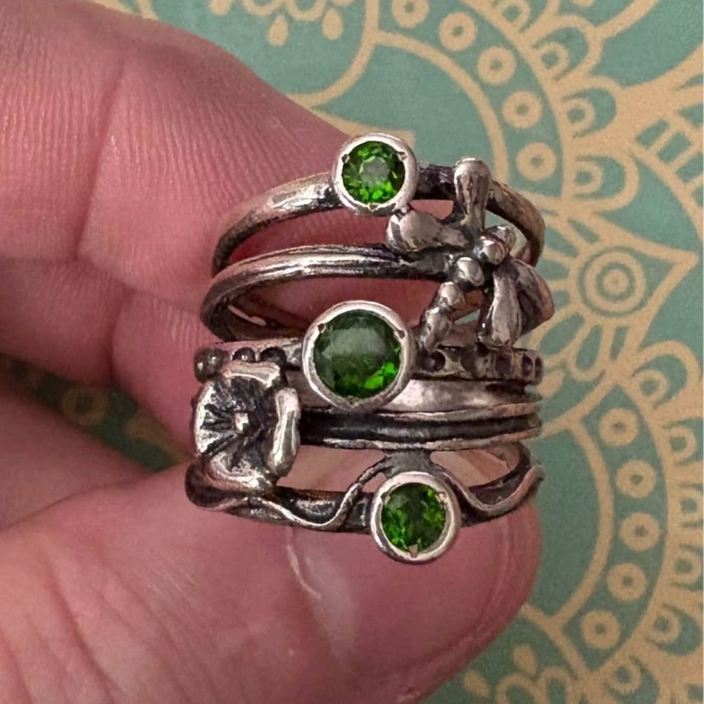 New without tags Or Paz sterling silver 925 and Chrome Diopside ring - size 6